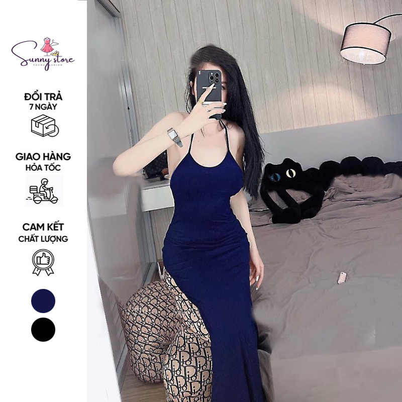 Đầm Body Yếm Đuôi Cá, Đầm Body 2 Dây Yếm Dáng Dài