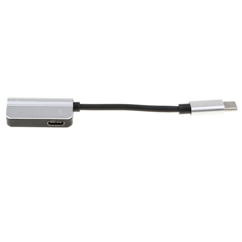 Type C to 3.5mm Headphone Audio Adapter, USB-C to 3.5mm Female Aux Microphone Connector Cable and Type-C Female Charging Port for Motorola Moto Z