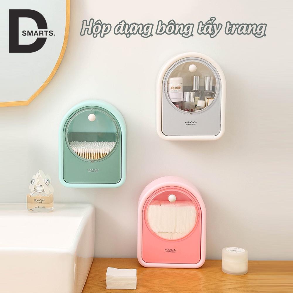 Hộp đựng bông tẩy trang chất liệu HIPS đa năng treo tường tiện lợi