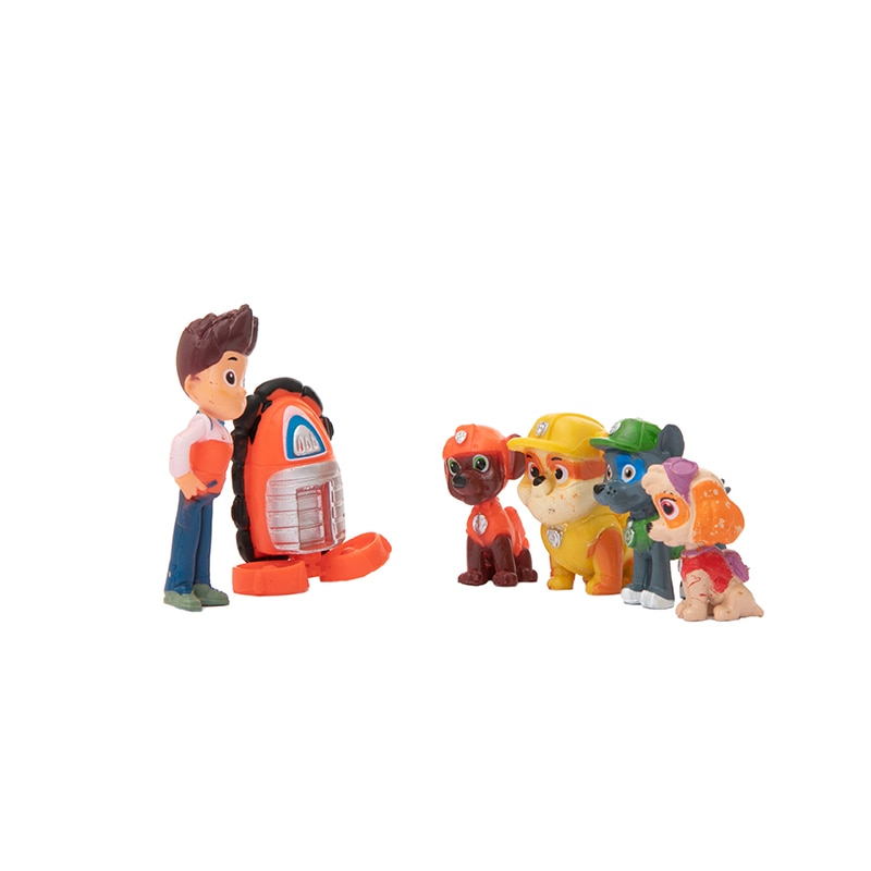 Bộ 12 đồ chơi biệt đội Chó Cứu Hộ Paw Patrol 6 chó 5 xe trang trí bánh kem
