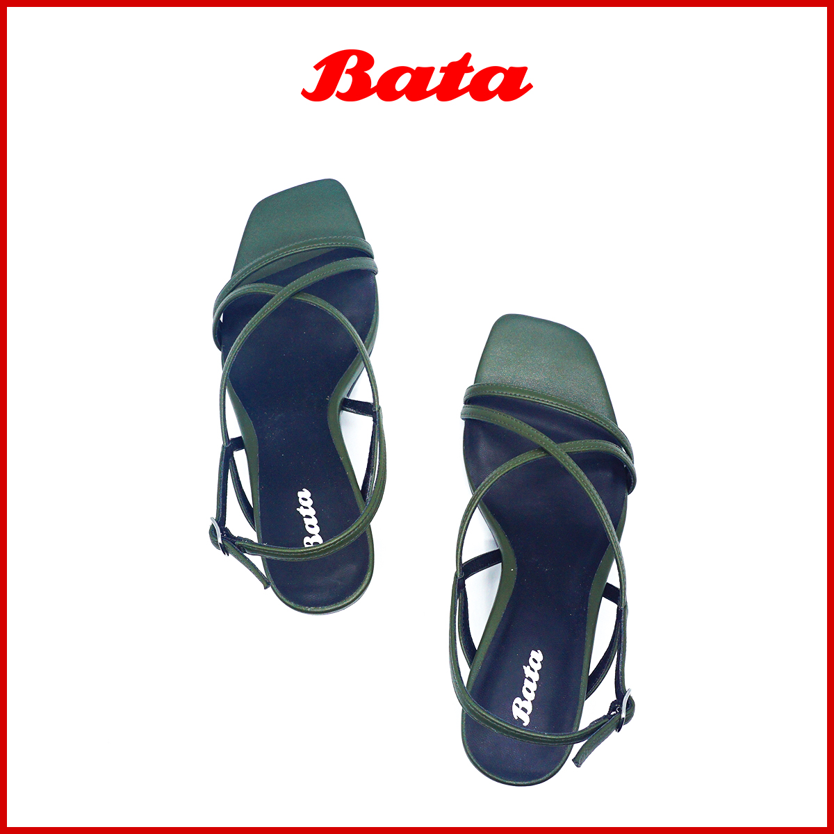 Sandal nữ cao gót màu xanh Thương hiệu Bata 760-7101