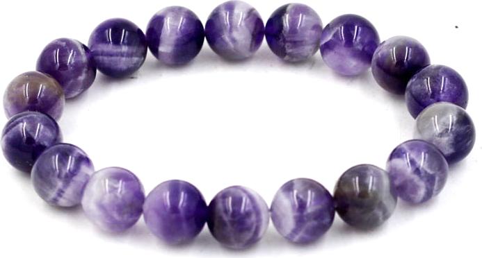 Vòng tay chuỗi hạt thạch anh tím than 12 ly 18 hạt