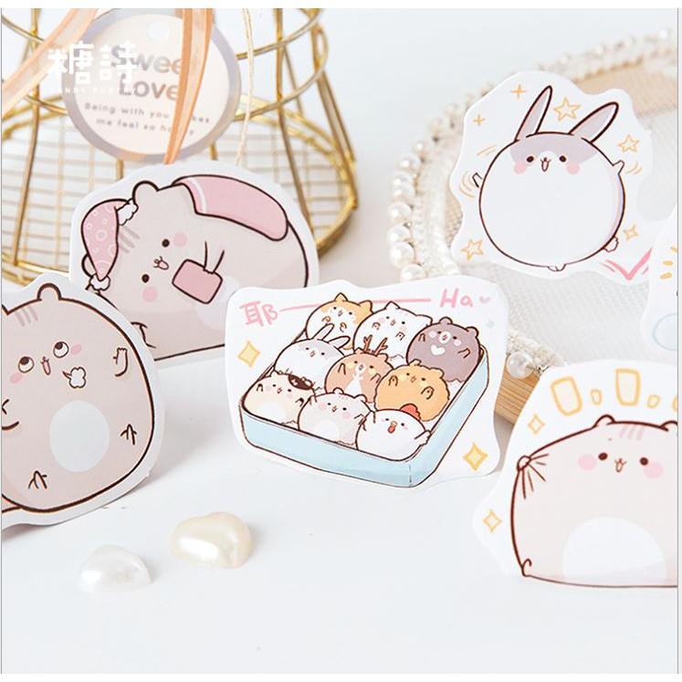 Bộ 46 Sticker Mèo Ú Hàn Quốc dán trang trí E47