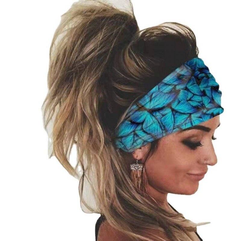 Tie-dye Women Girl Headband Sport Elastic Hair Bands Summer Bohemian Hair Band Printed Headband Sports Elastic Yoga Bandana Band