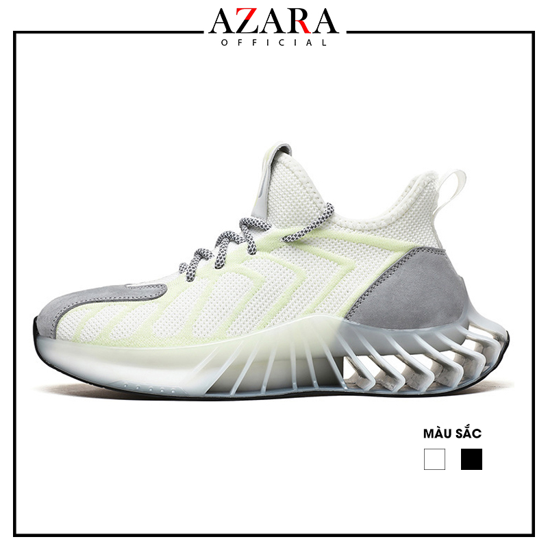 Giày Thể Thao Nam AZARA- Sneaker Màu  Trắng , Giày Thể Thao Dáng Hàn Quốc, Đế Xốp Nhẹ, Đàn Hồi Tốt -  G5185