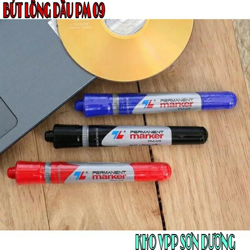 COMBO 05 BÚT LÔNG DẦU PM 09 XANH ĐỎ ĐEN