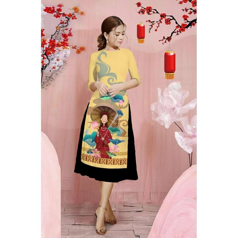 GIÁ XƯỞNG - Áo dài cách tân lụa in 3D