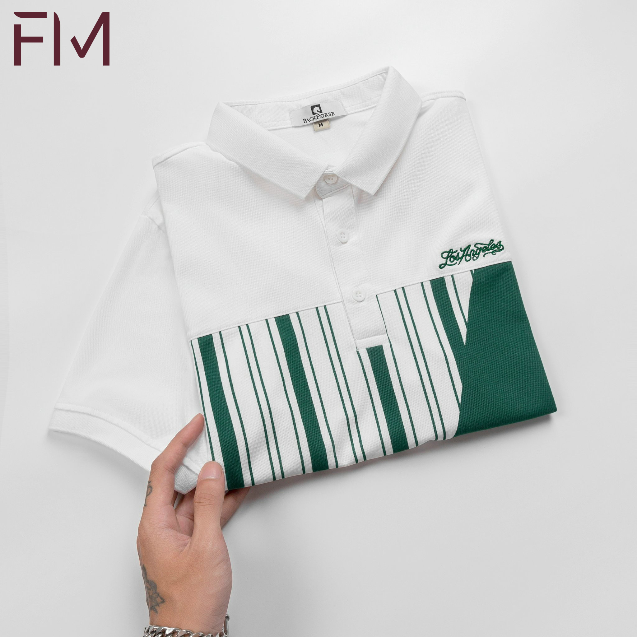 Áo polo ngắn tay nam, chất thun poly mềm mịn co giãn 4 chiều, họa tiết phối màu trẻ trung - FORMEN SHOP - FMPS195