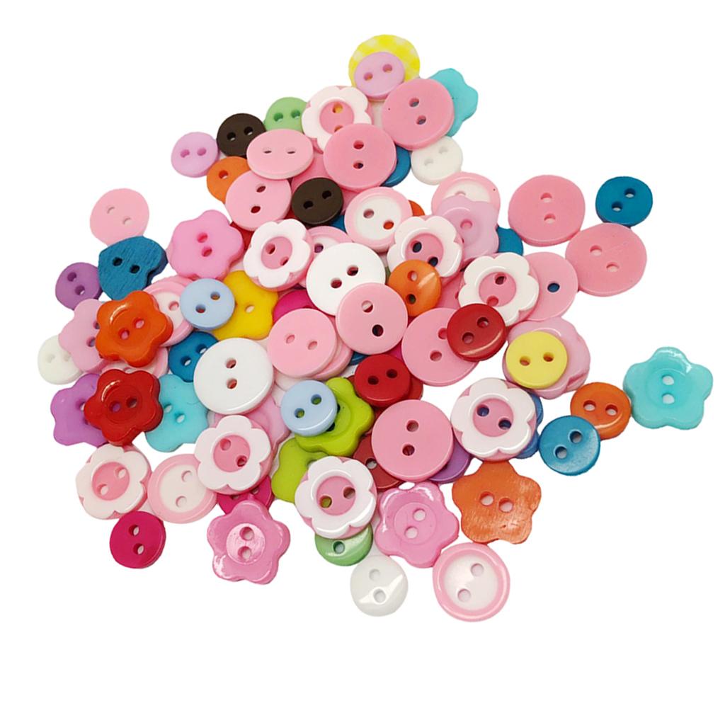 100 Chiếc Hỗn Hợp Hoa Hình Tròn Nhựa May Hàng Nút Gài Hàng Thủ Công Nghệ Thuật Trang Trí