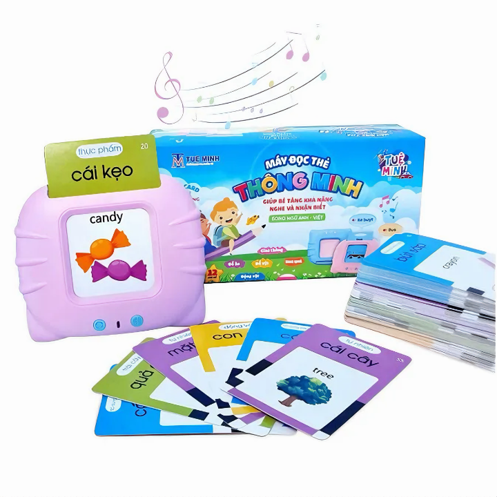 Máy đọc thẻ Flashcard song ngữ anh việt thông minh cho bé 112 thẻ 244 từ vựng KG133 - Hàng chính hãng