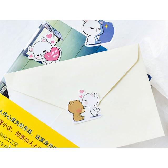 Bộ 46 Sticker Gấu Đáng Yêu Hàn Quốc dán trang trí E49