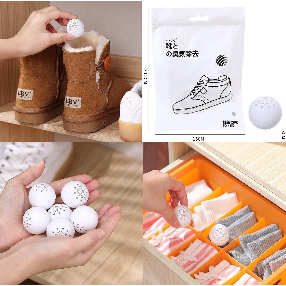 Combo 6 viên thơm khử mùi quần áo, giày dép tiện lợi
