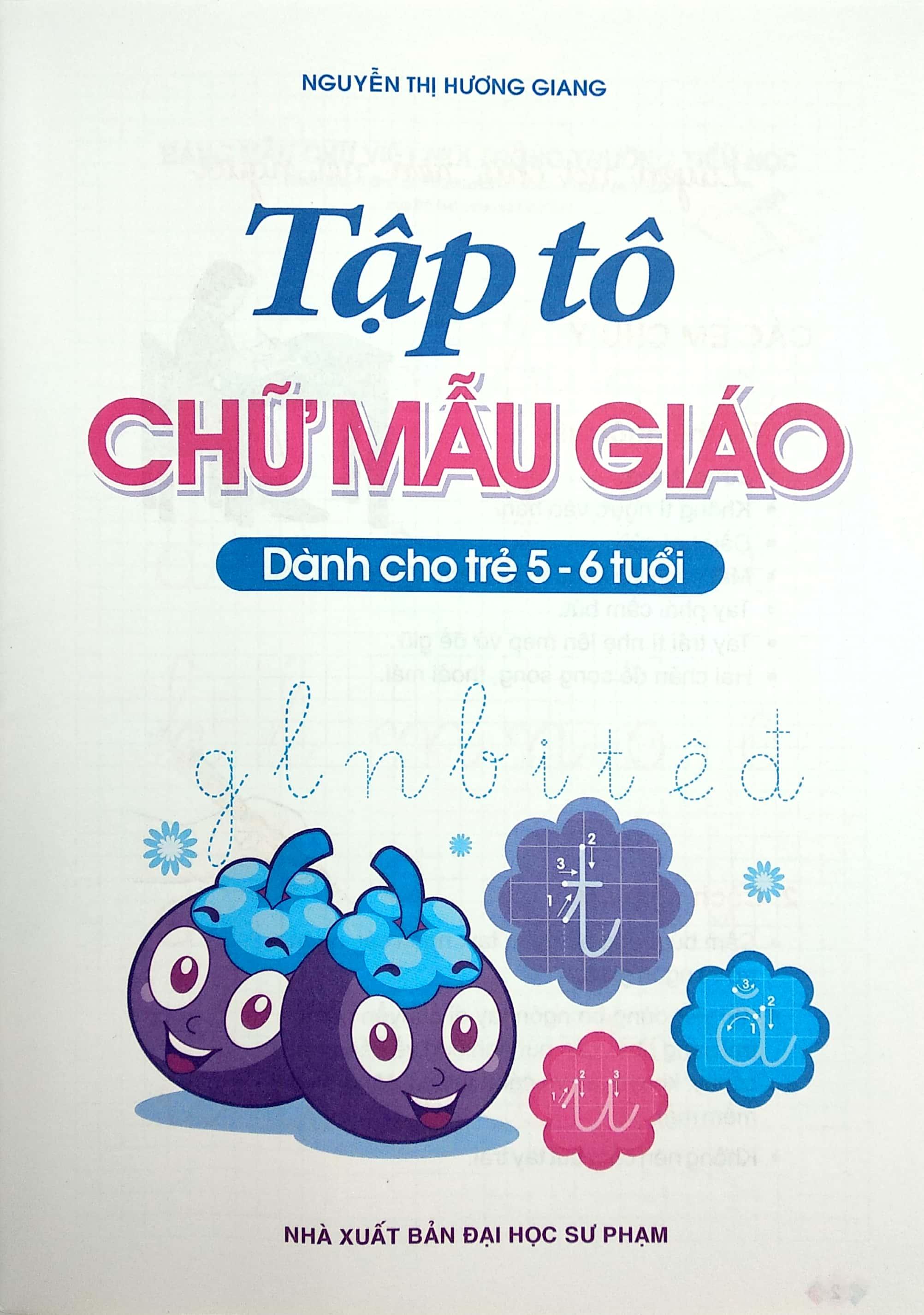 Tập Tô Chữ Mẫu Giáo Dành Cho Trẻ 5-6 Tuổi