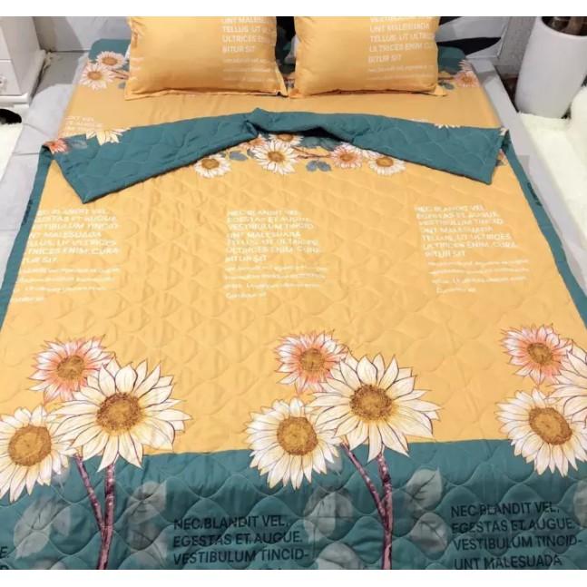 Bộ Chăn Phao Ga Gối Poly Set 5 Món mẫu Hoa hướng dương