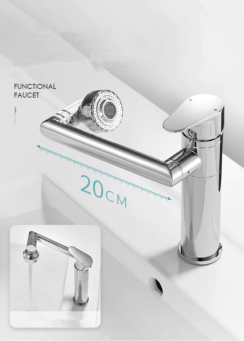 Vòi lavabo xoay 360 độ đa năng Bathroom Sink Faucet