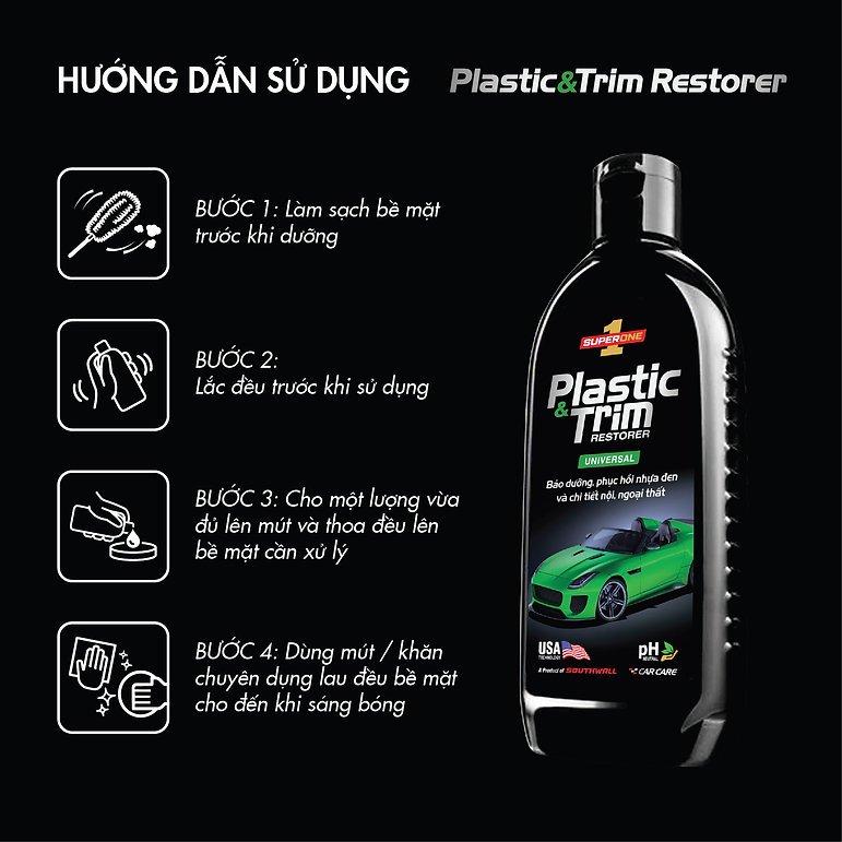 Kem Phục Hồi Nhựa &amp; Ốp Viền Ô Tô SUPERONE Plastic &amp; Trim  Restorer - Universal SOUTHWALL B301