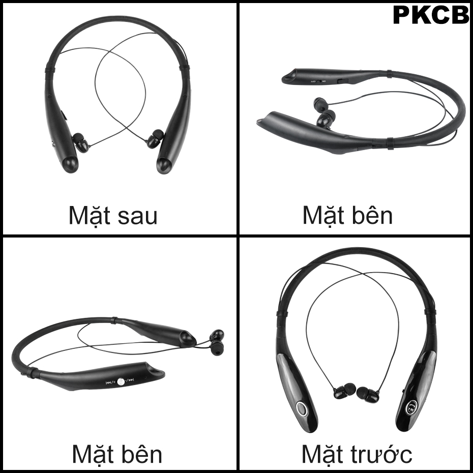 Tai Nghe Bluetooth Không Dây Pin Lâu Wireless Bluetooth Âm Thanh Cực Hay PKCB34 ĐEN - Hàng Chính Hãng