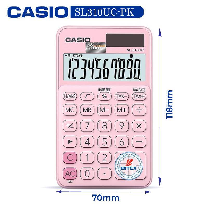 Máy tính Casio SL-310UC, Bảo hành 7 năm - Giao màu ngẫu nhiên - Hàng chính hãng Bitex