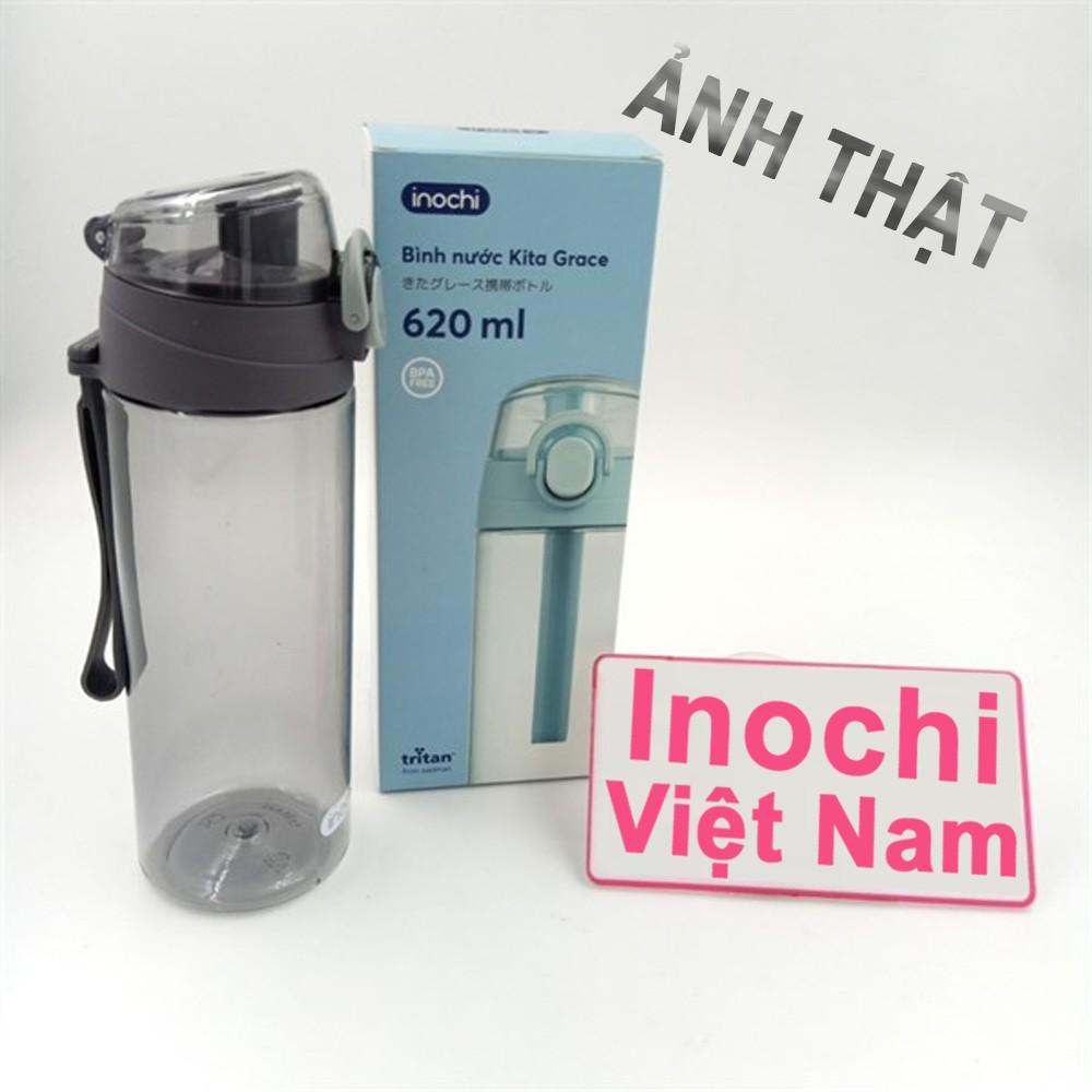 Bình nước nhựa - thể thao sport tập gym Kita Grace chất liệu nhựa nguyên sinh kháng khuẩn Ag+ 620ml BIN620