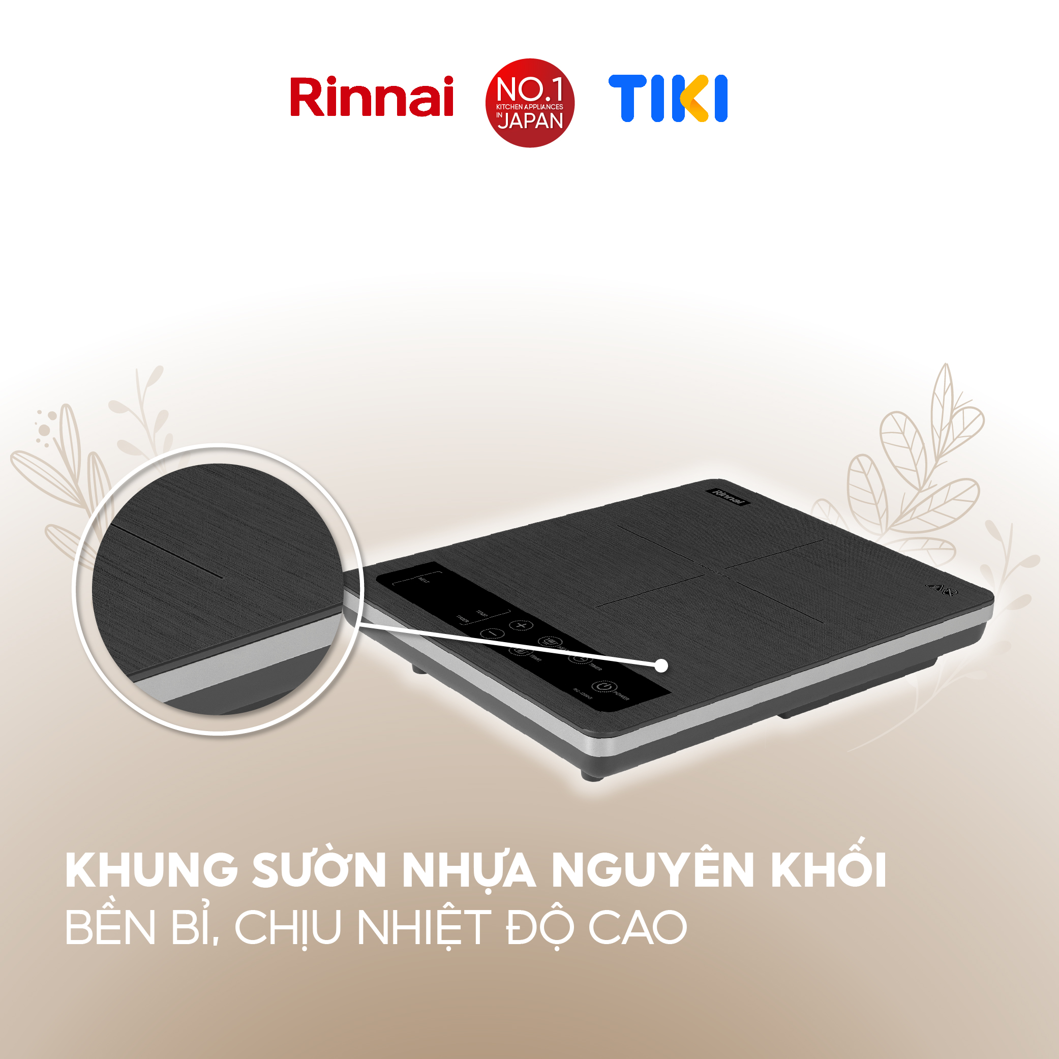 Bếp từ đơn Rinnai RC-I200G điều khiển cảm ứng 2000W - Hàng chính hãng.