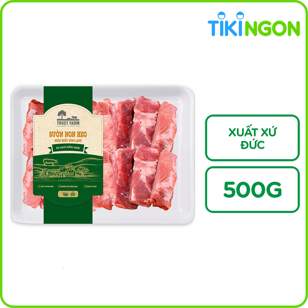 Sườn Non Heo Đông Lạnh Trust Farm Cắt Cục 500g