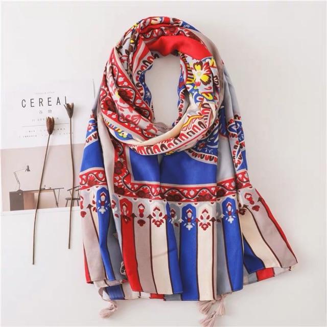 Khăn choàng du lịch biển khăn choàng boho in hoạ tiết thổ cẩm