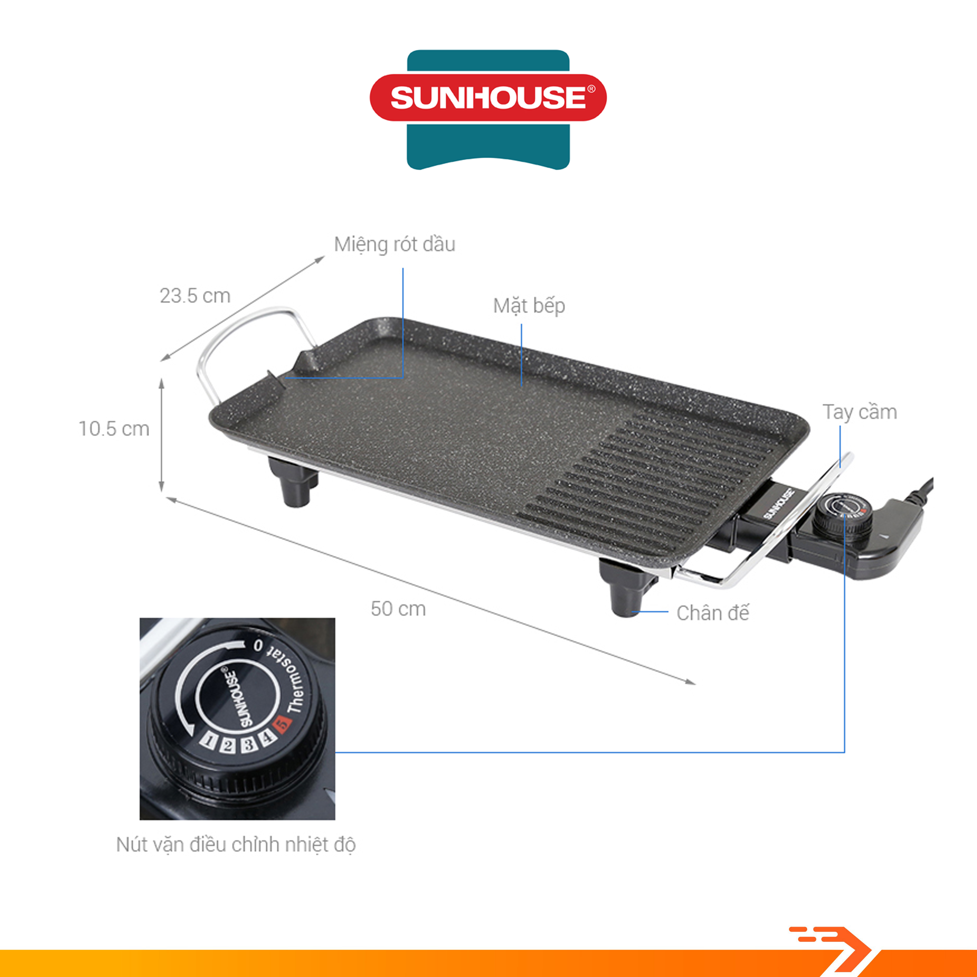 Bếp Nướng Điện Sunhouse SHD4607 - Hàng Chính Hãng