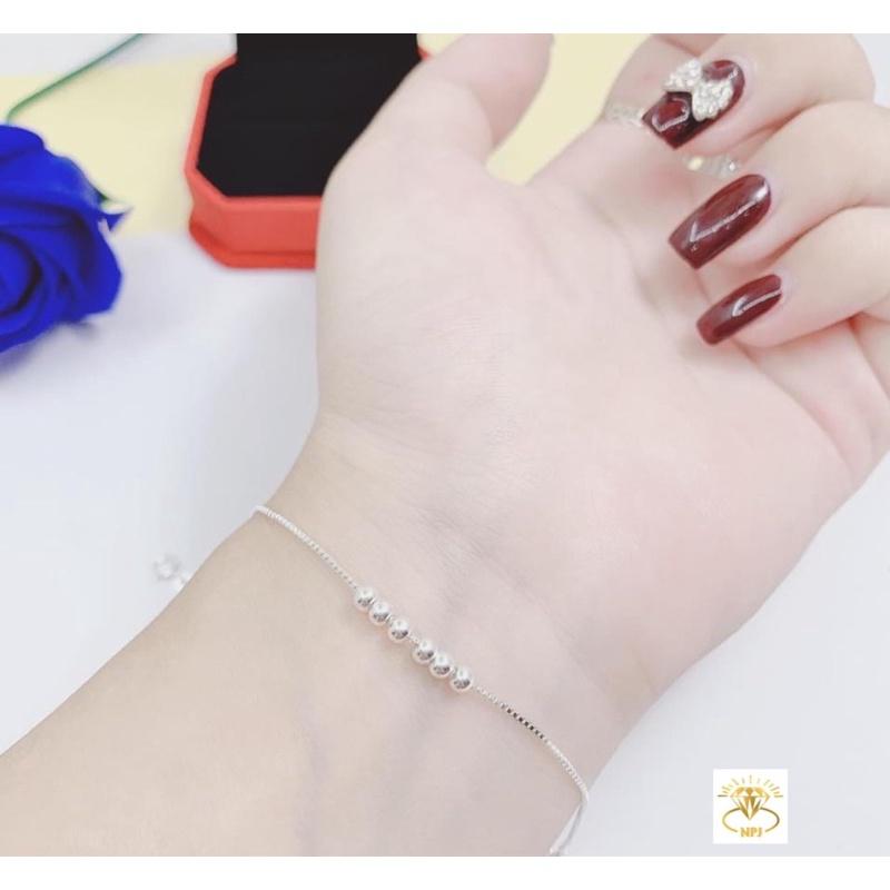 Lắc tay bạc bi đơn giản giá rẻ ️ Siêu đẹp ️ cho nữ ,chuẩn Bạc Ta- Bạc Npj