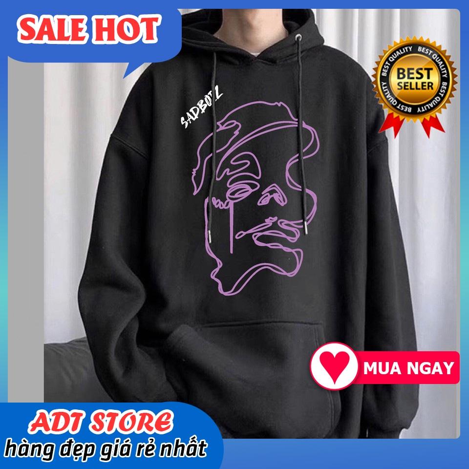 Áo nỉ hoodie Sadboiz vải nỉ co dãn, dày dặn mềm mịn form rộng unisex nam nữ độc đẹp giá rẻ