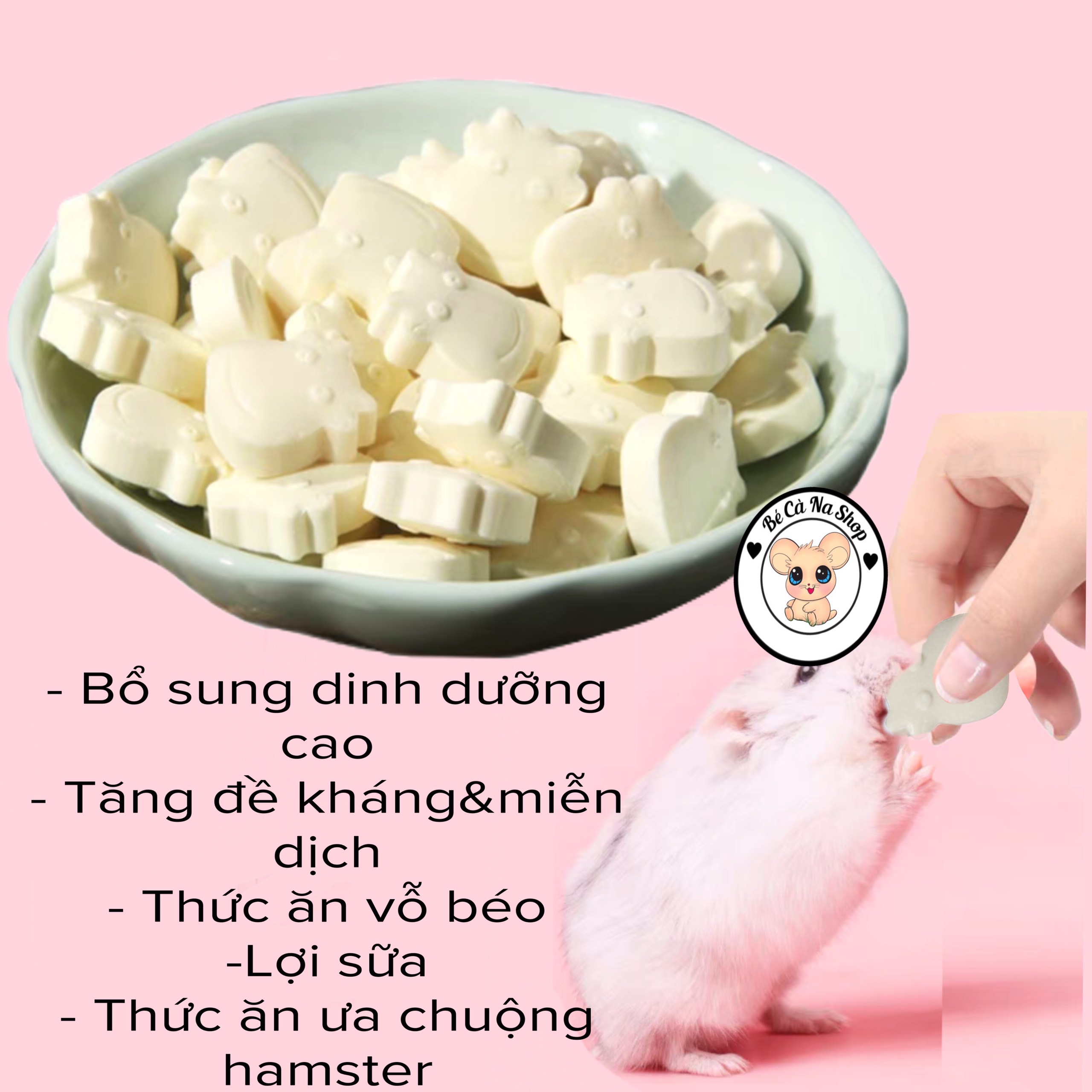 Sữa nén hình đầu bò cho hamster bé cà na