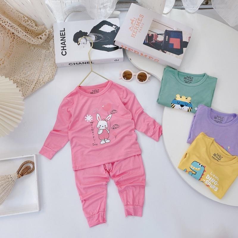 Bộ dài tay thun lạnh in hình cho bé trai/ bé gái