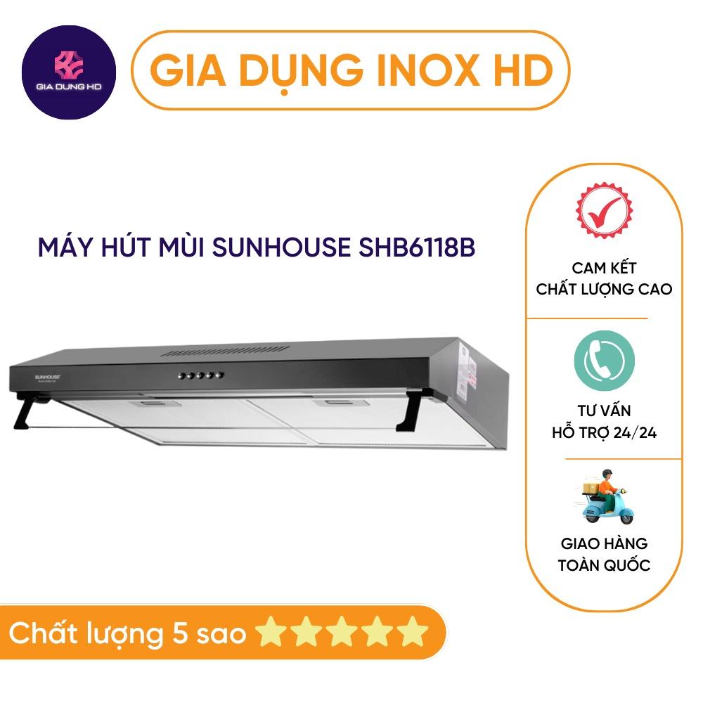 Máy hút mùi [CHUẨN CAO CẤP] Hút mùi Sun.House SHB6118B hoạt động êm, chất lượng cao