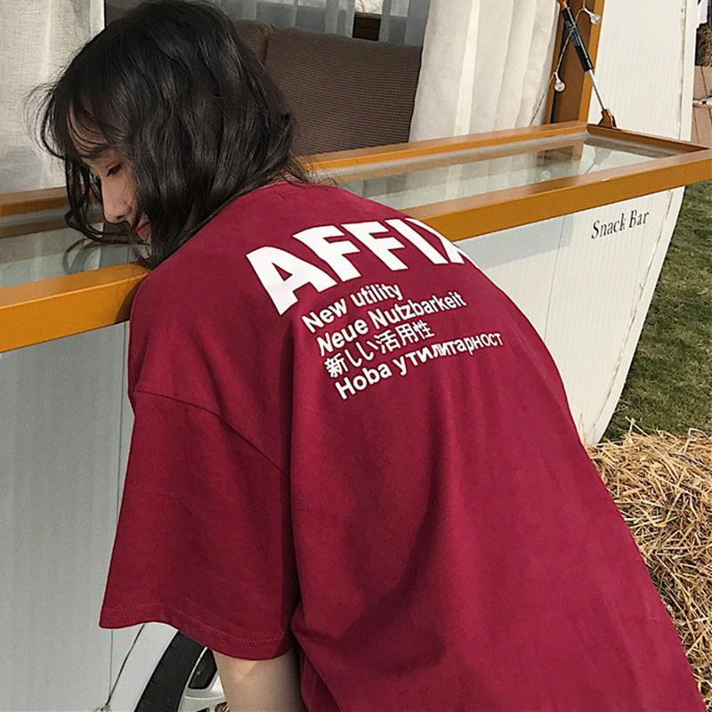 Áo thun nữ cổ tròn ngắn tay in chữ