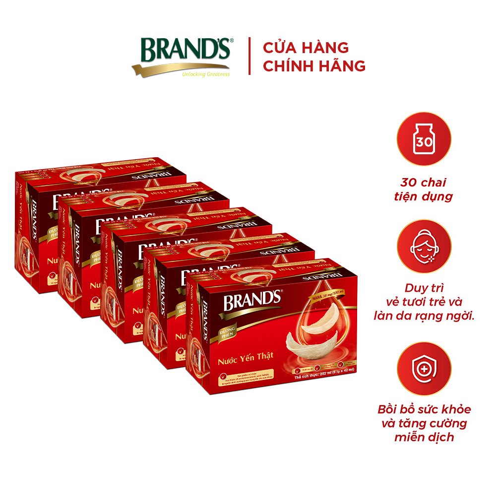 Combo 5 Nước yến thật BRAND'S Đường Phèn