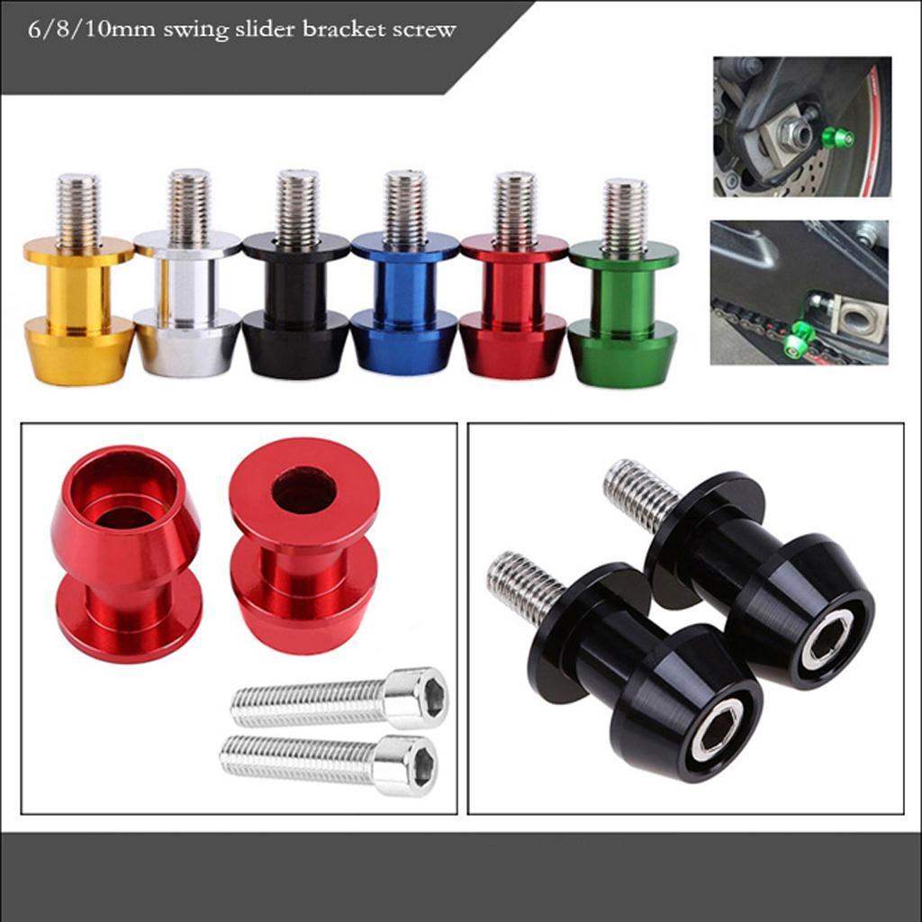 4pcs CNC Aluminum 8mm Rear Motorbike Swingarm Spool Sliders Stand M8 Bobbins