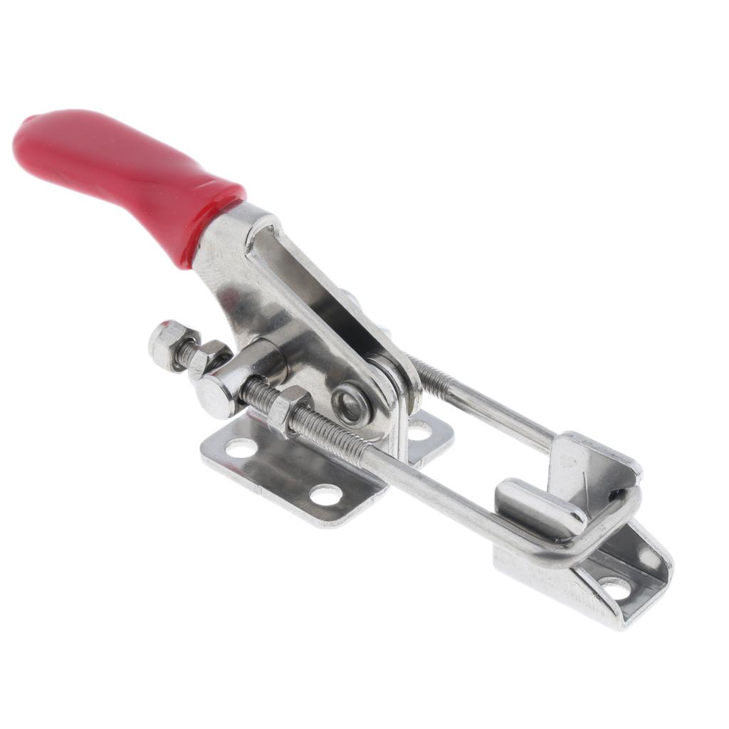 5Pcs 170kg Holding Capacity, Adjustable Quick Release Latch Type Toggle Clamp Hand Tool, Stainless