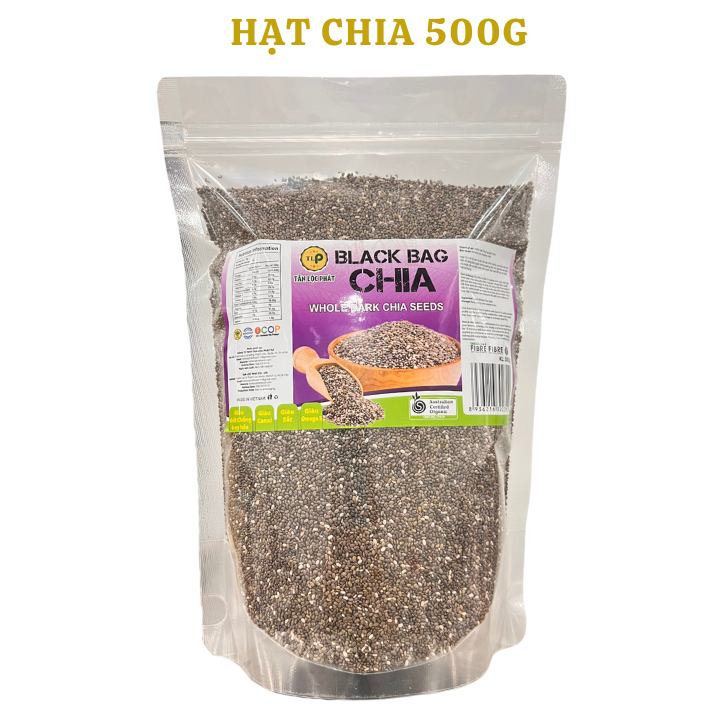 Hạt Chia Úc TLP.100% Organic Ăn Kiêng Giảm Cân Hạt Chuẩn Sạch Đều Đẹp (Gói 500g)