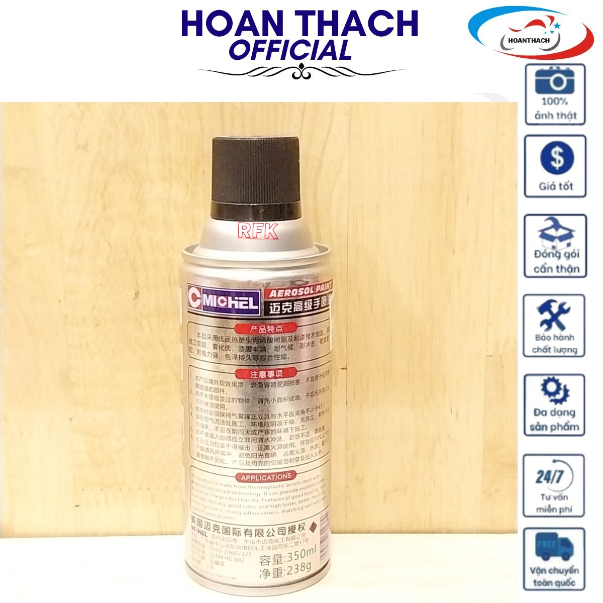 Sơn Chịu Nhiệt cho mọi dòng xe (Michel Aerosol Prait# 4 400Ml ) SP019559