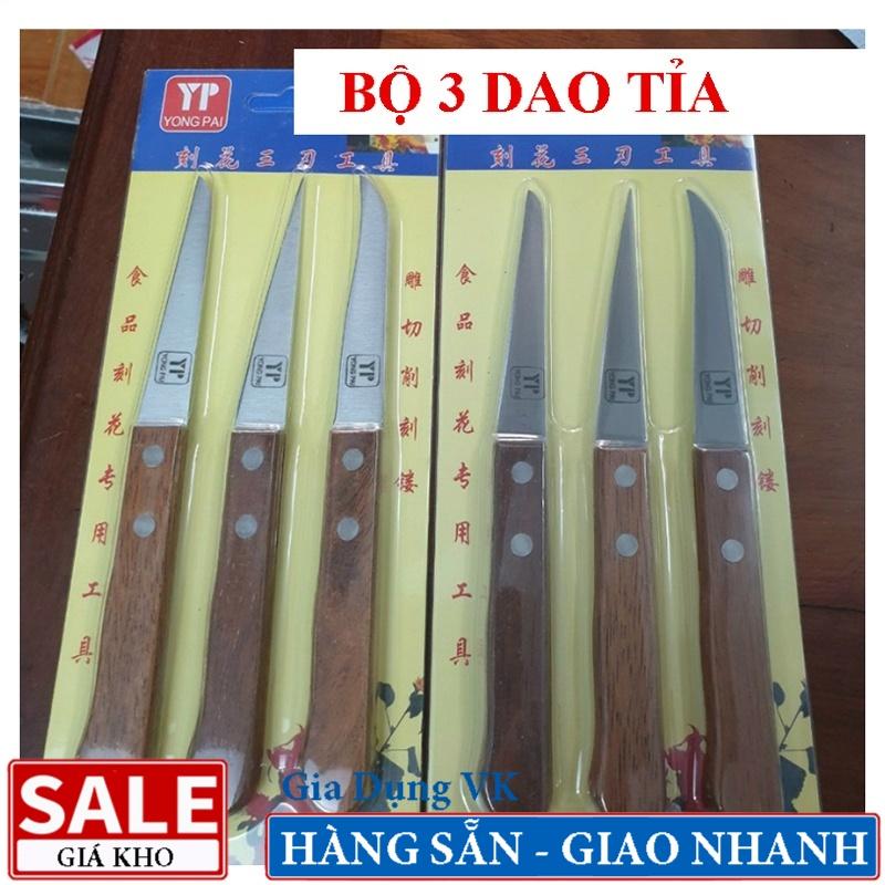 Bộ 3 Dao Con Cắt Tỉa Hoa Quả Bằng Thép Không Rỉ