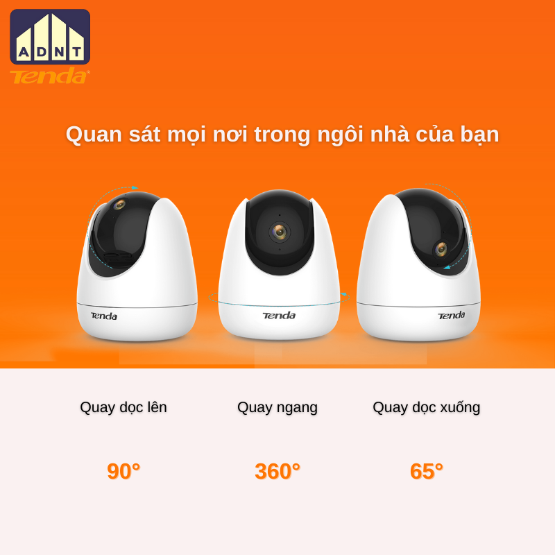 Camera wifi full HD 1080P xoay 360°CP3 2MB Tenda hàng chính hãng