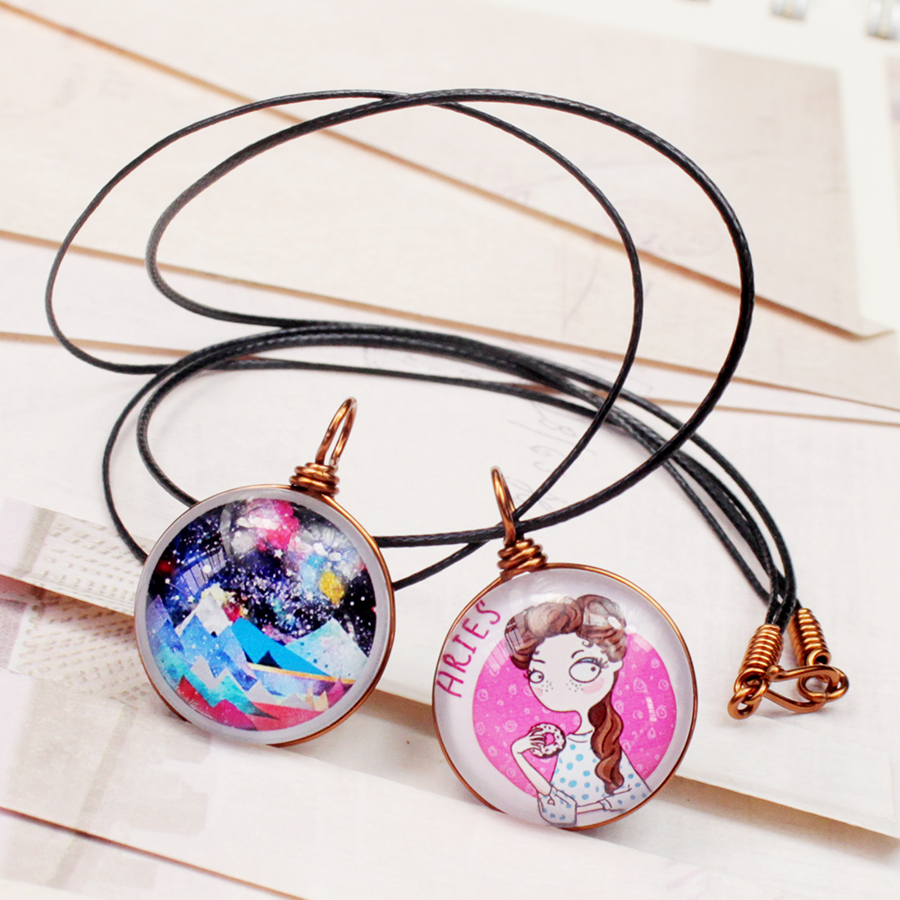 Dây chuyền 12 cung hoàng đạo Zodiac màu sắc tươi sáng hình chibi 06647-DC0010