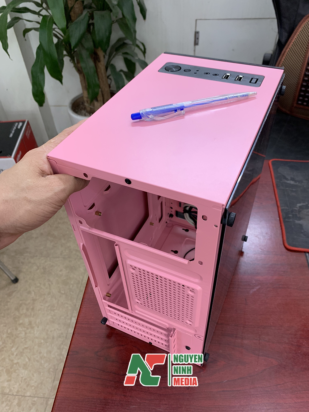 Vỏ Case Mini VSP V212 Pink (Màu Hồng) 2 Mặt Kính Cường Lực - Hàng Chính Hãng