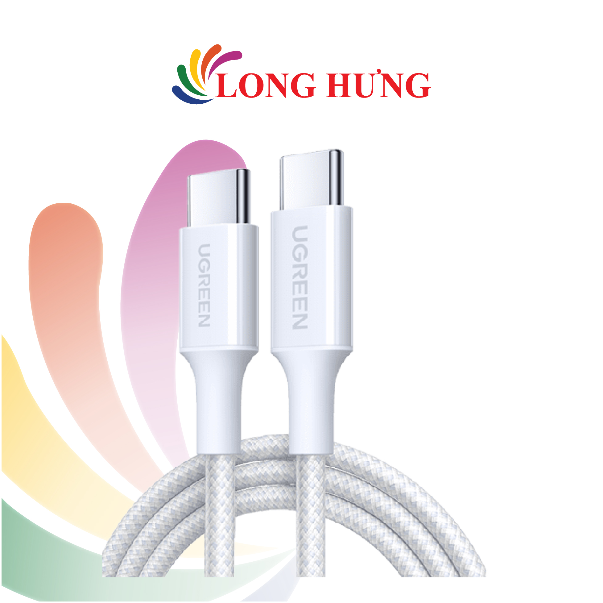 Cáp USB Type-C to Type-C Ugreen Braided Fast Charging 5A 1m 100W L502 - Hàng chính hãng