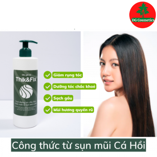 Dầu Gội Kích Thích Mọc Tóc Thảo Dược Thik &amp; Fix Dành Cho Nữ (Chai 450ml) - Phục Hồi Tóc Hư Tổn,Dưỡng Tóc Suôn Mượt Óng Ả