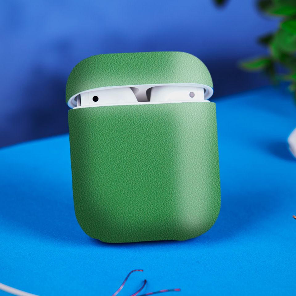 Miếng dán skin chống bẩn cho tai nghe AirPods in hình Vân Da - Da012 (bản không dây 1 và 2)