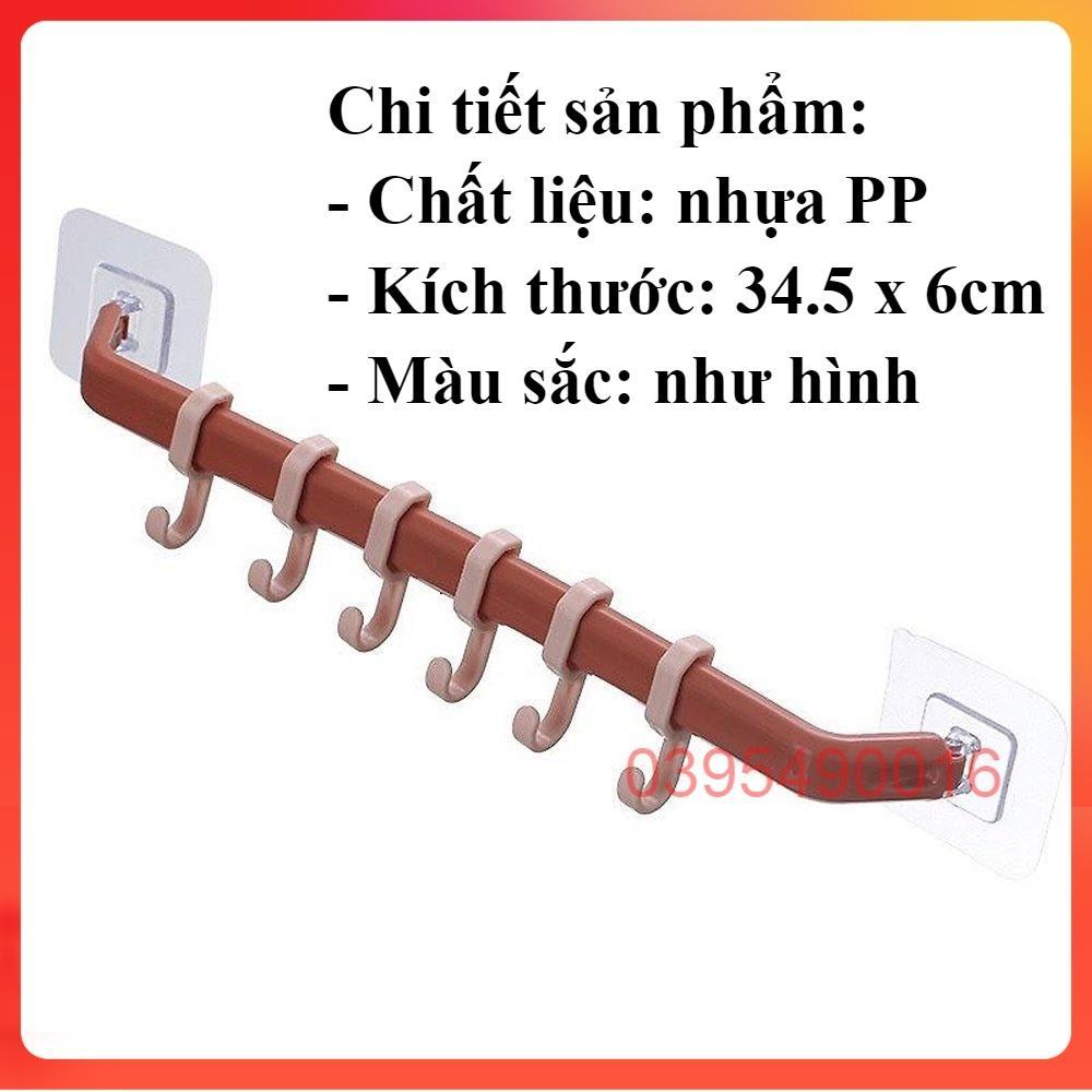 Thanh 6 móc dán tường treo quần áo siêu chắc Móc treo nhà tắm nhà bếp siêu dính không khoan đục thông minh tiện lợi