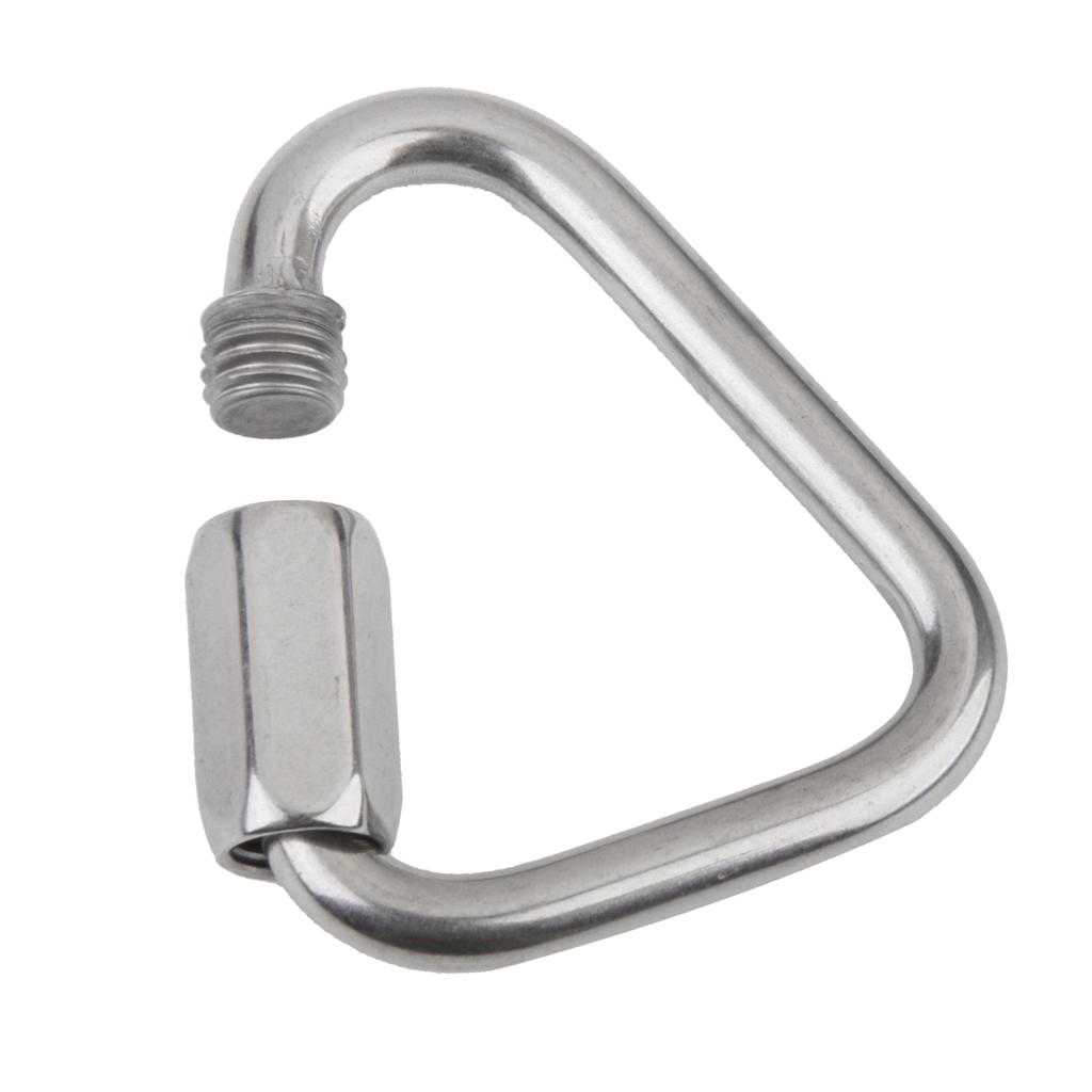 2x2Pieces Triangle Shape Mountain Rock Climbing Stainless Screw Lock Carabiner