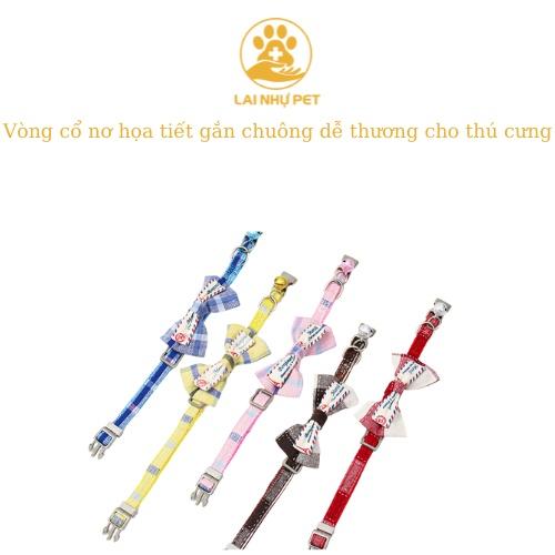 Vòng cổ nơ hoạ tiết gắn nơ caro dễ thương cho thú cưng - Lai Nhự Pet