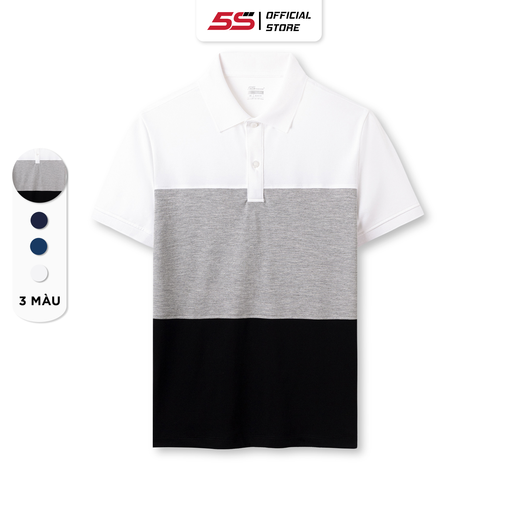 Áo Polo Nam 5S THIẾT KẾ Phối Màu Lịch Lãm, Trẻ Trung, Chất Liệu Cotton Cao Cấp, Thoáng Mát, Thấm Hút Tốt
