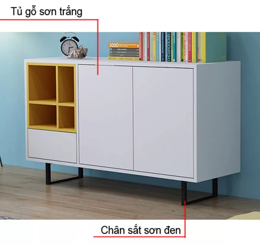 Kệ Sách Gỗ Đứng Kết Hợp Đế Dựng Chắc Chắn, Tủ Sách Thông Minh Nhiều Ngăn Tiện Lợi KS-57